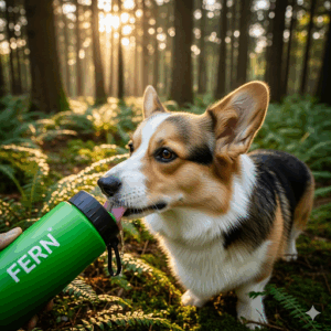 fern portable pet water bottle – leak proof travel dispenser for dogs & cats
