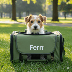 fern portable pet travel carrier – breathable, foldable bag for dogs & cats